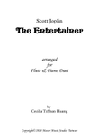 The Entertainer - for flute and piano duet