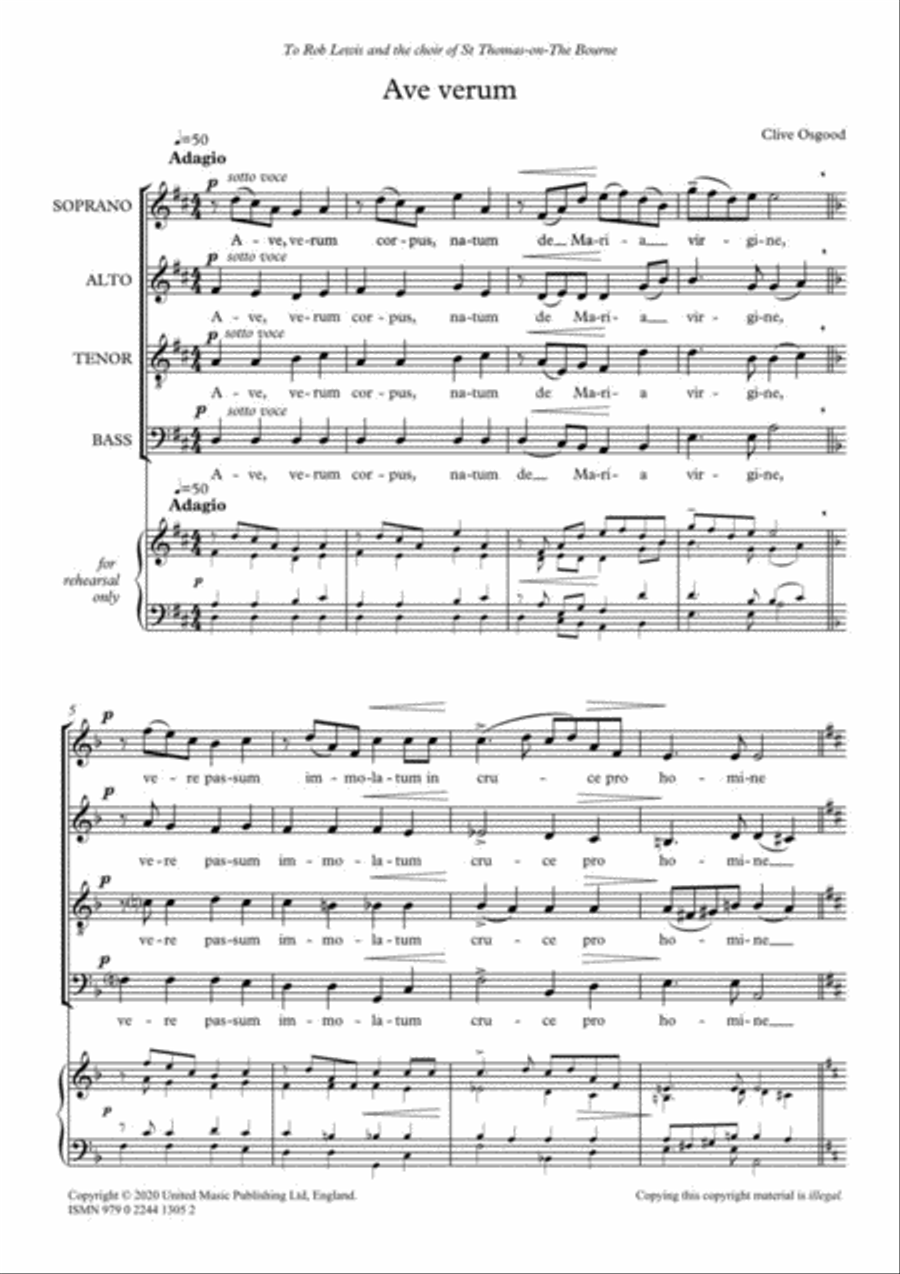 Ave verum Ave verum SSAATTBB scores gallery preview page 1