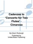 Cadenzas to 'Concerto for Two Flutes' - Cimarosa