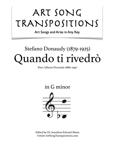 DONAUDY: Quando ti rivedrò (transposed to G minor)