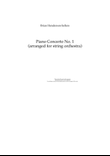 Piano Concerto no 1 arranged for piano and string orchestra