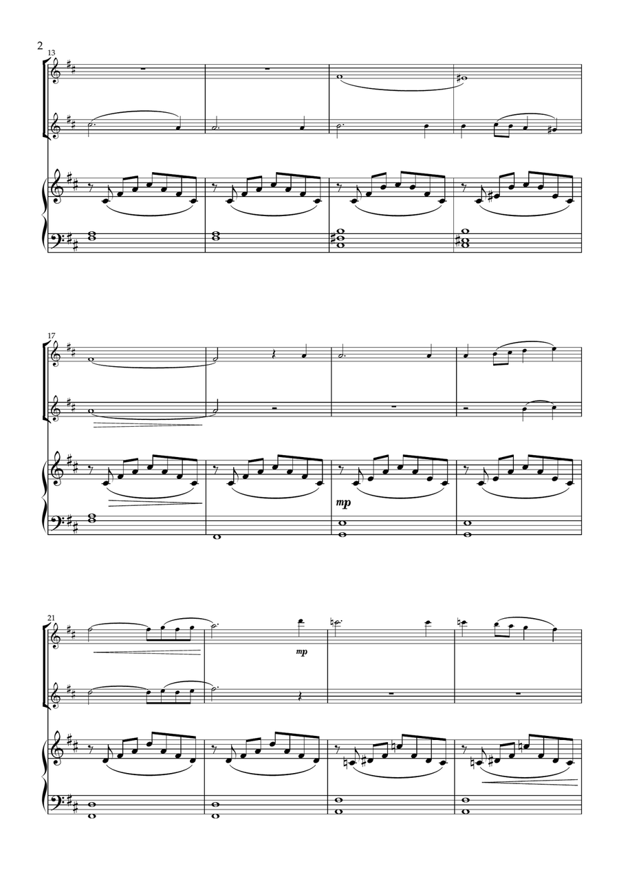 Reflection. Flute Duet and Piano- early Intermediate Flute Duet scores gallery preview page 3