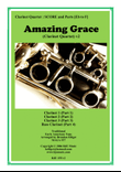 Amazing Grace - Clarinet Quartet Score and Parts PDF