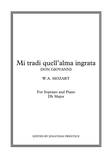 Mi tradi quell'alma ingrata - Don Giovanni (Db Major)