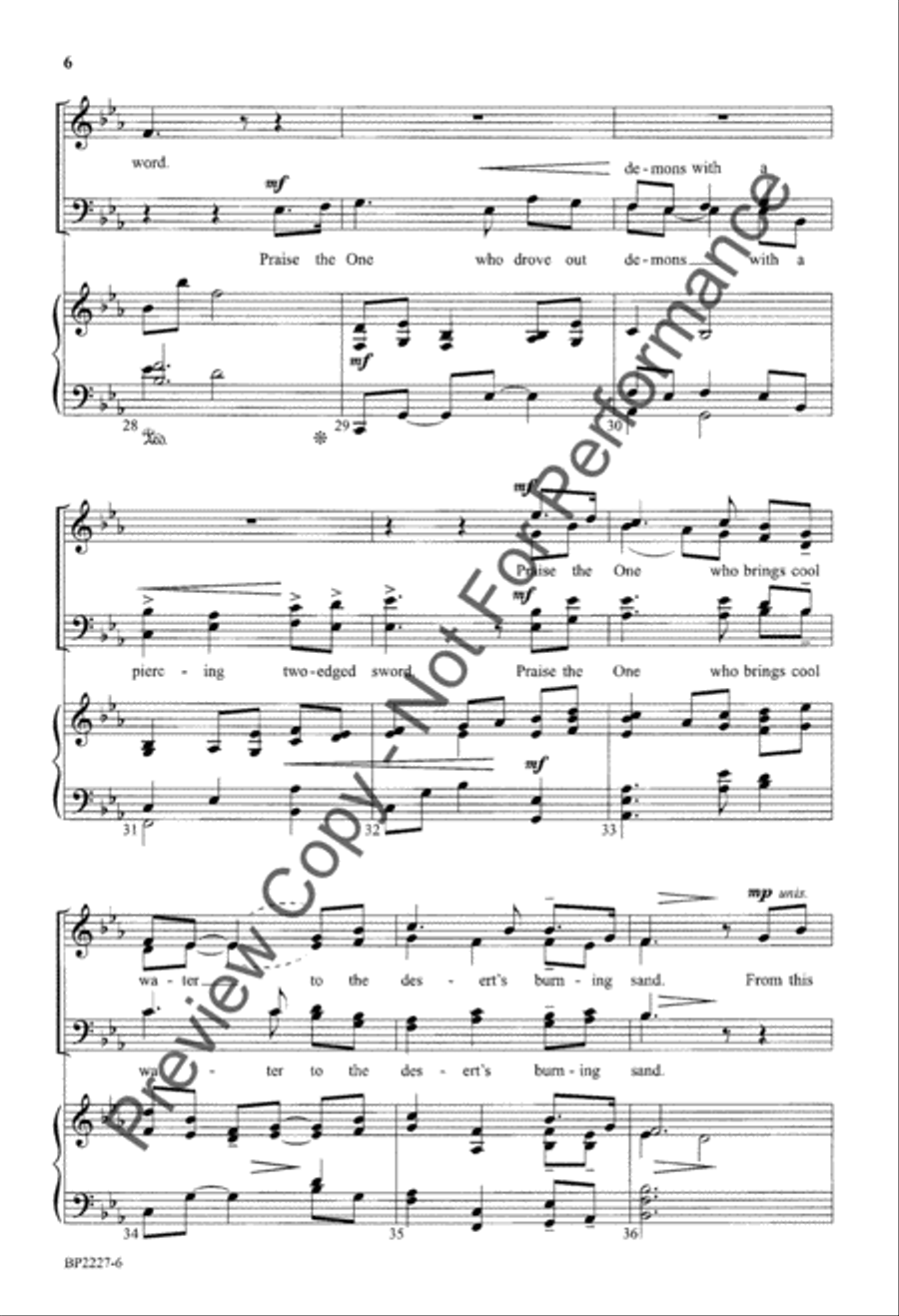 Praise the One Who Makes Us One 4-Part scores gallery preview page 6