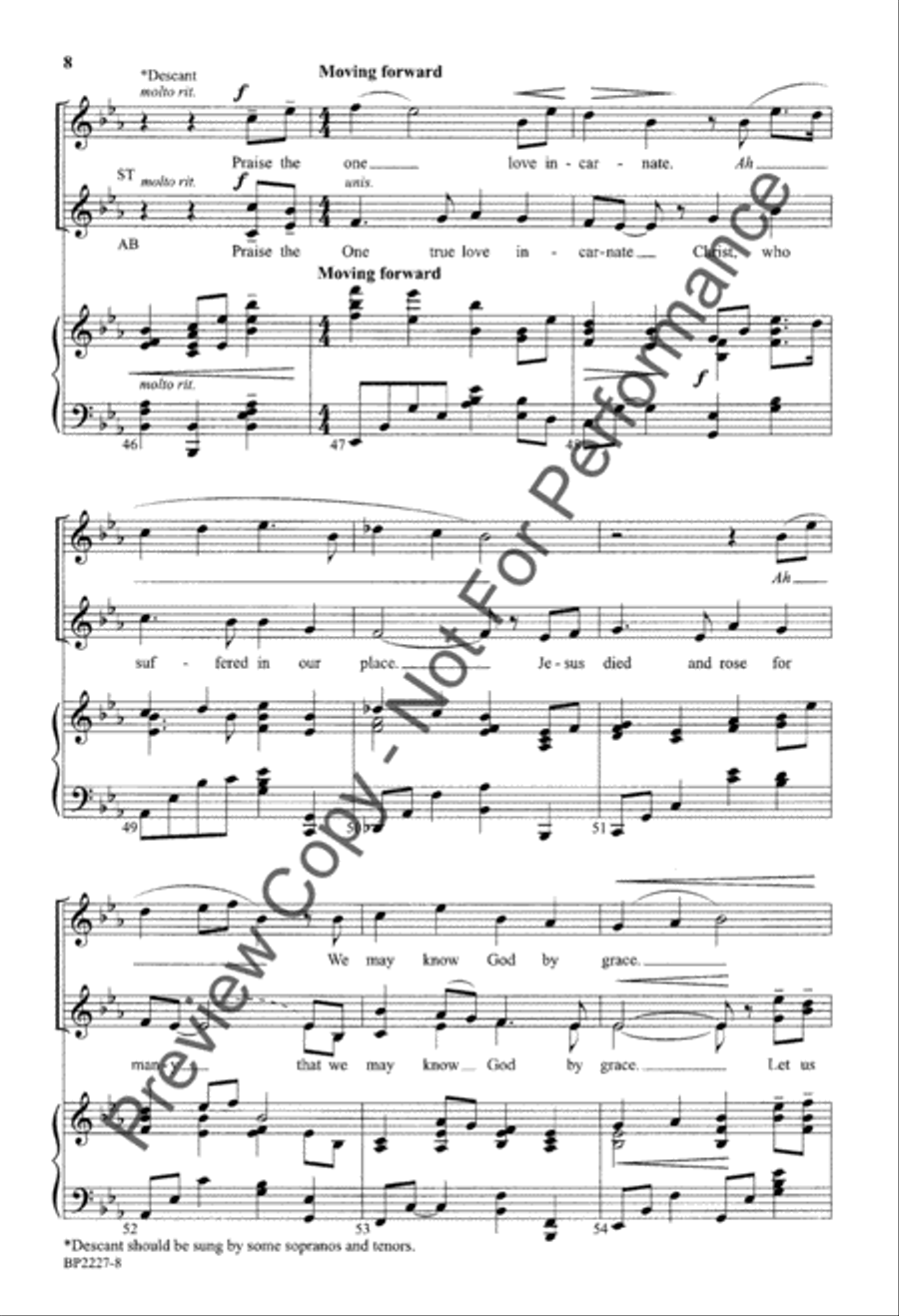 Praise the One Who Makes Us One 4-Part scores gallery preview page 8