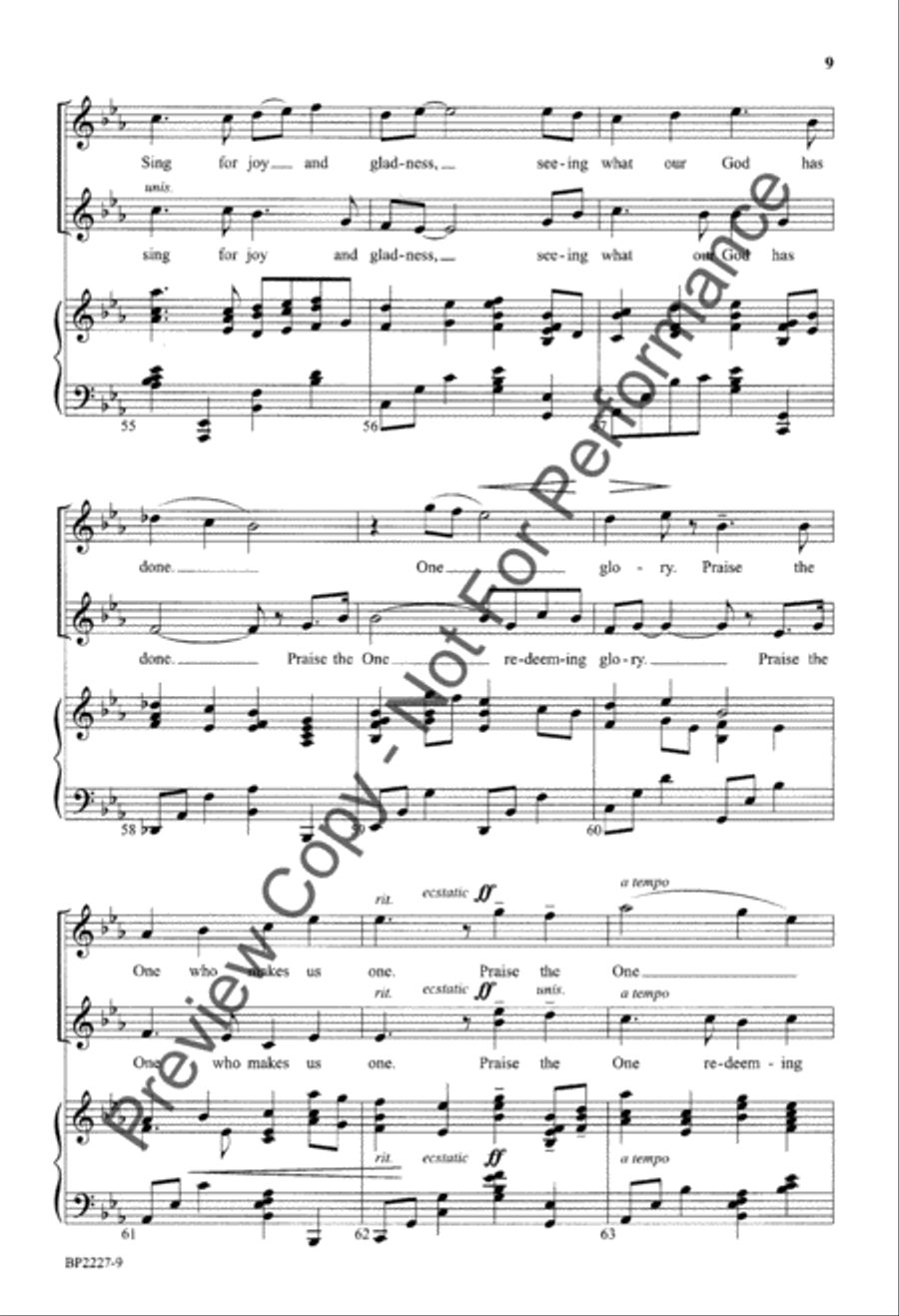 Praise the One Who Makes Us One 4-Part scores gallery preview page 9