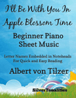 I'll Be With You in Apple Blossom Time Beginner Piano Sheet Music mini preview