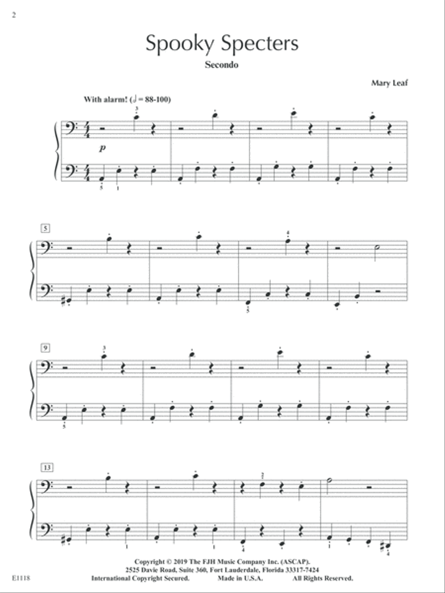 Spooky Specters Piano Solo scores gallery preview page 2