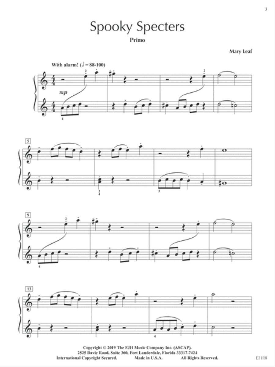 Spooky Specters Piano Solo scores gallery preview page 3