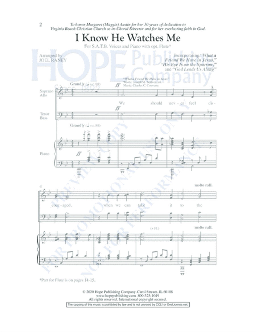 I Know He Watches Me I Know He Watches Me 4-Part scores gallery preview page 3