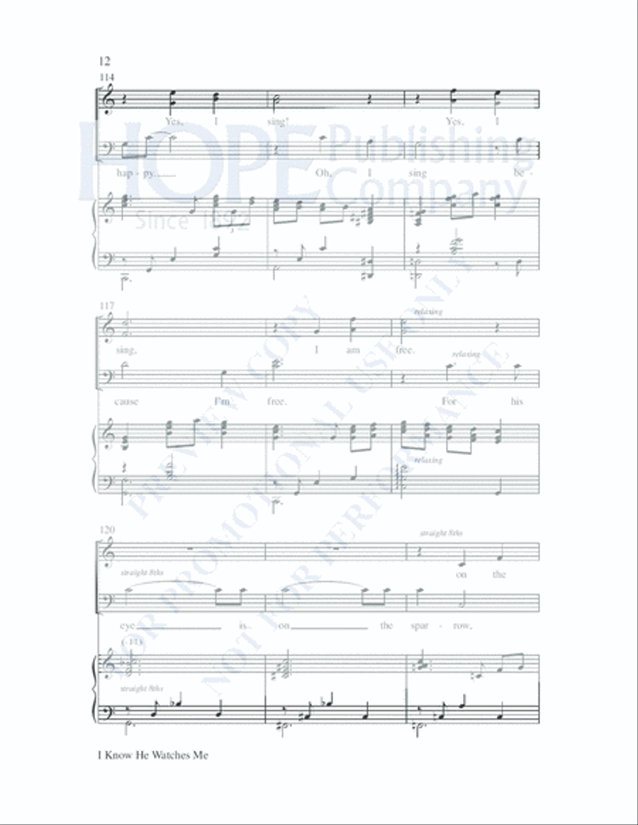 I Know He Watches Me I Know He Watches Me 4-Part scores gallery preview page 13