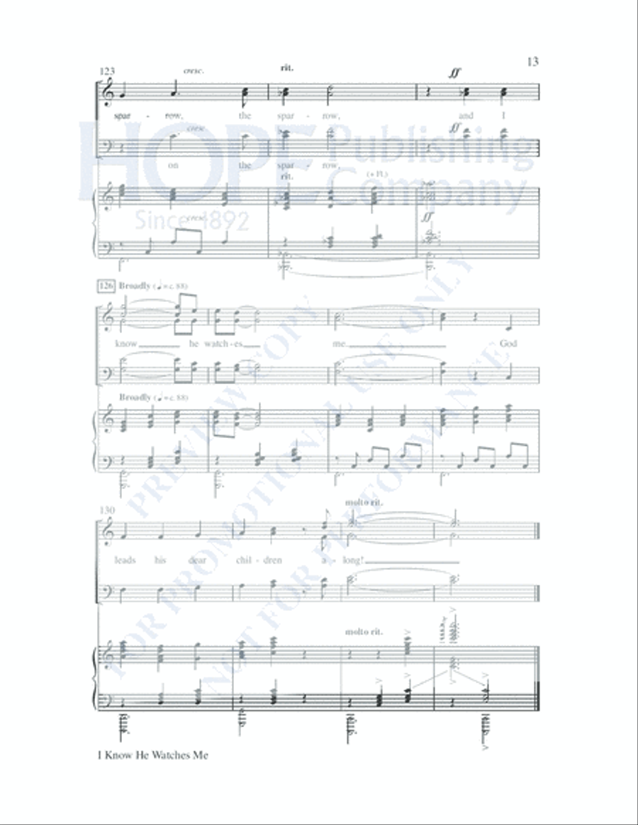 I Know He Watches Me I Know He Watches Me 4-Part scores gallery preview page 14