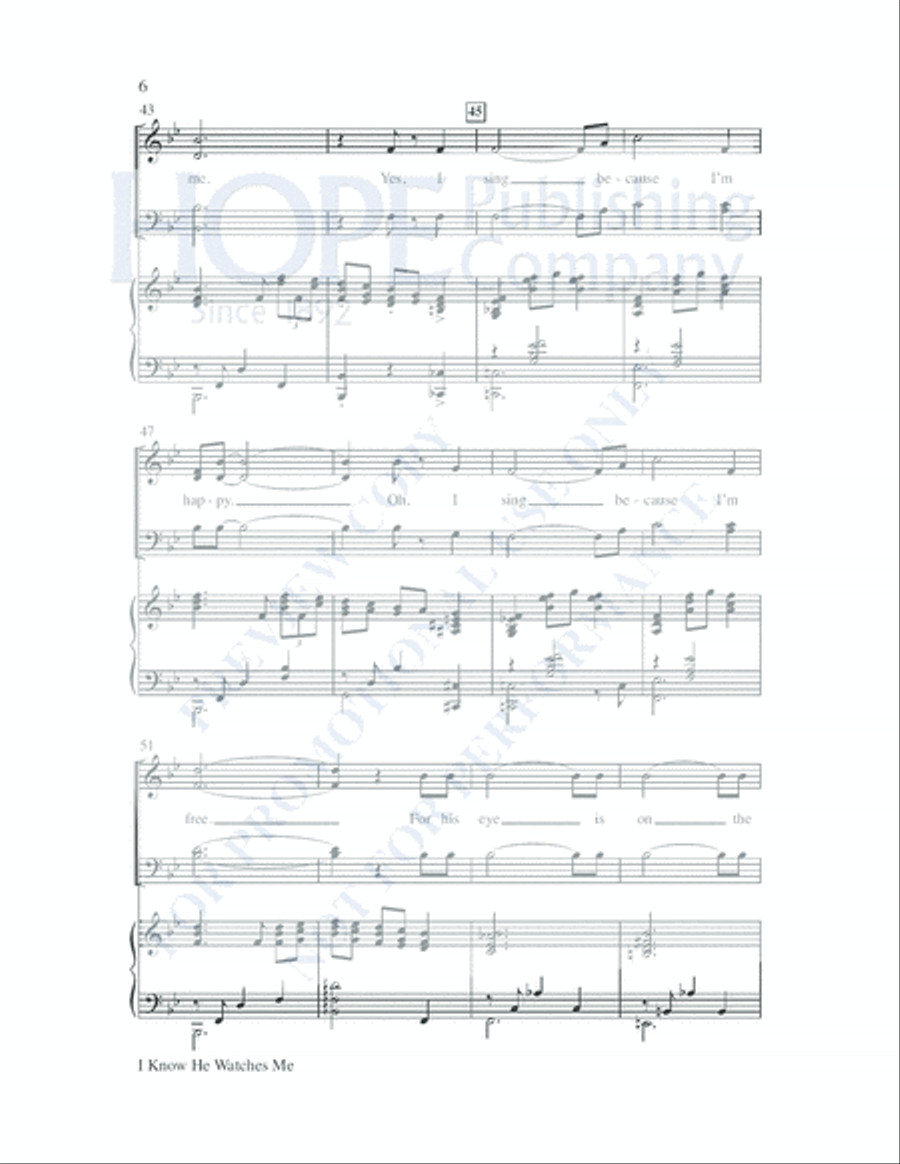 I Know He Watches Me I Know He Watches Me 4-Part scores gallery preview page 7