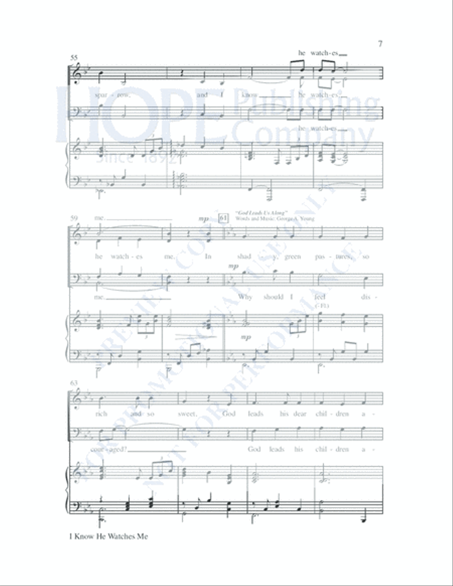 I Know He Watches Me I Know He Watches Me 4-Part scores gallery preview page 8