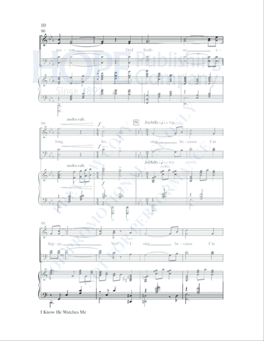 I Know He Watches Me I Know He Watches Me 4-Part scores gallery preview page 11