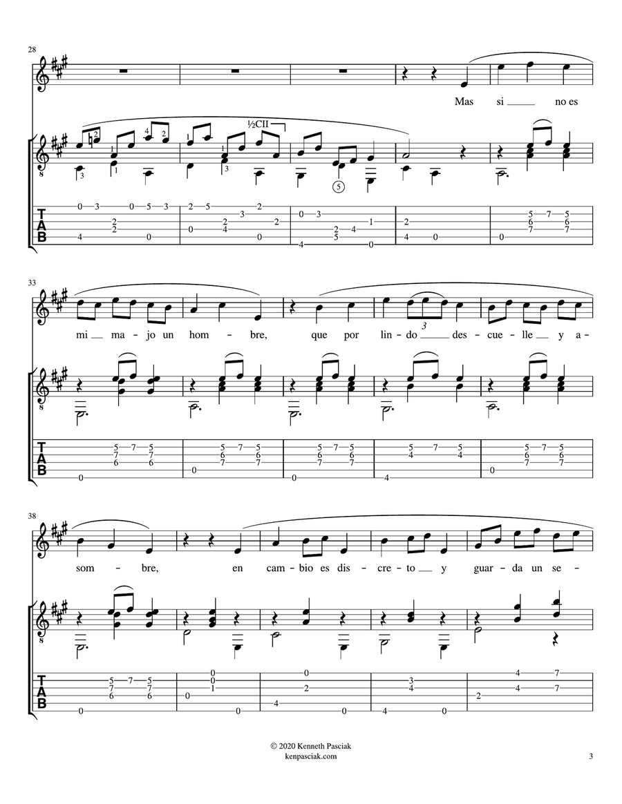 El Majo Discreto (for Voice and Guitar) Acoustic Guitar scores gallery preview page 5