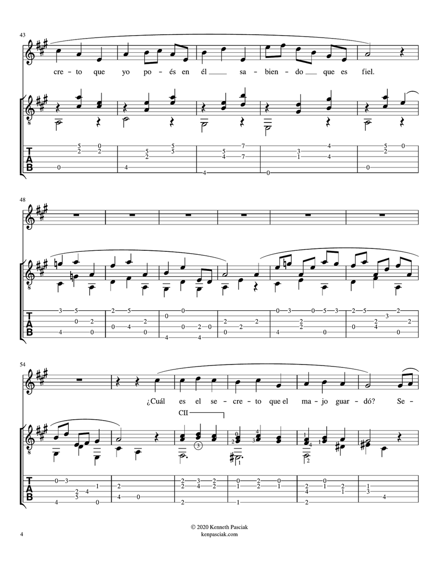 El Majo Discreto (for Voice and Guitar) Acoustic Guitar scores gallery preview page 6
