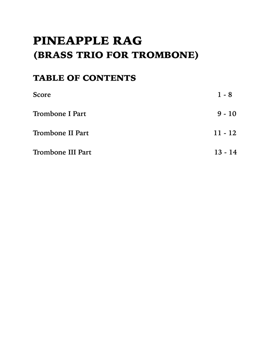 Pineapple Rag (Trombone Trio) Trombone Trio scores gallery preview page 4