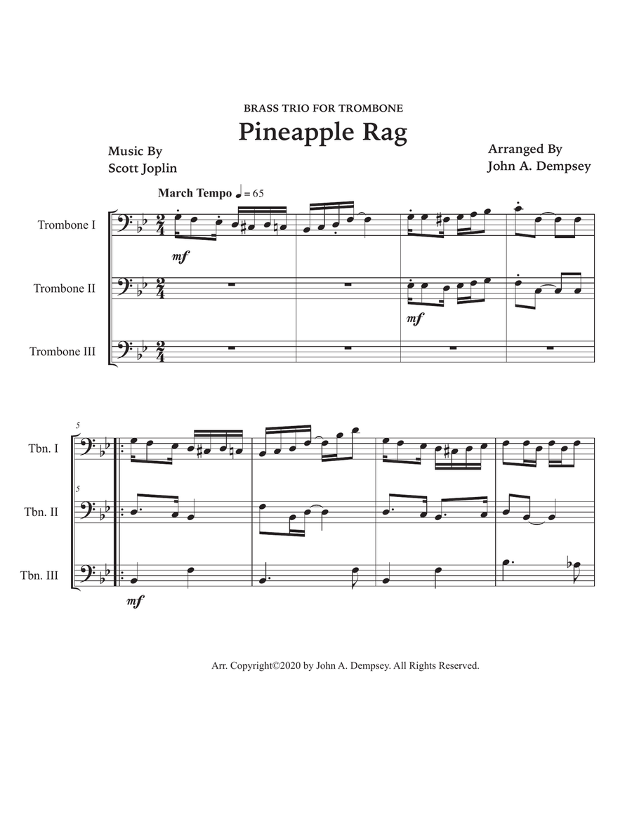 Pineapple Rag (Trombone Trio) Trombone Trio scores gallery preview page 5