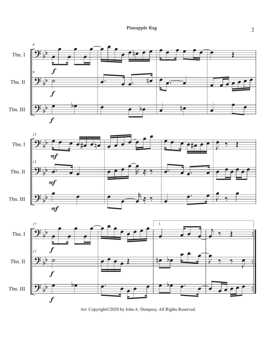 Pineapple Rag (Trombone Trio) Trombone Trio scores gallery preview page 6