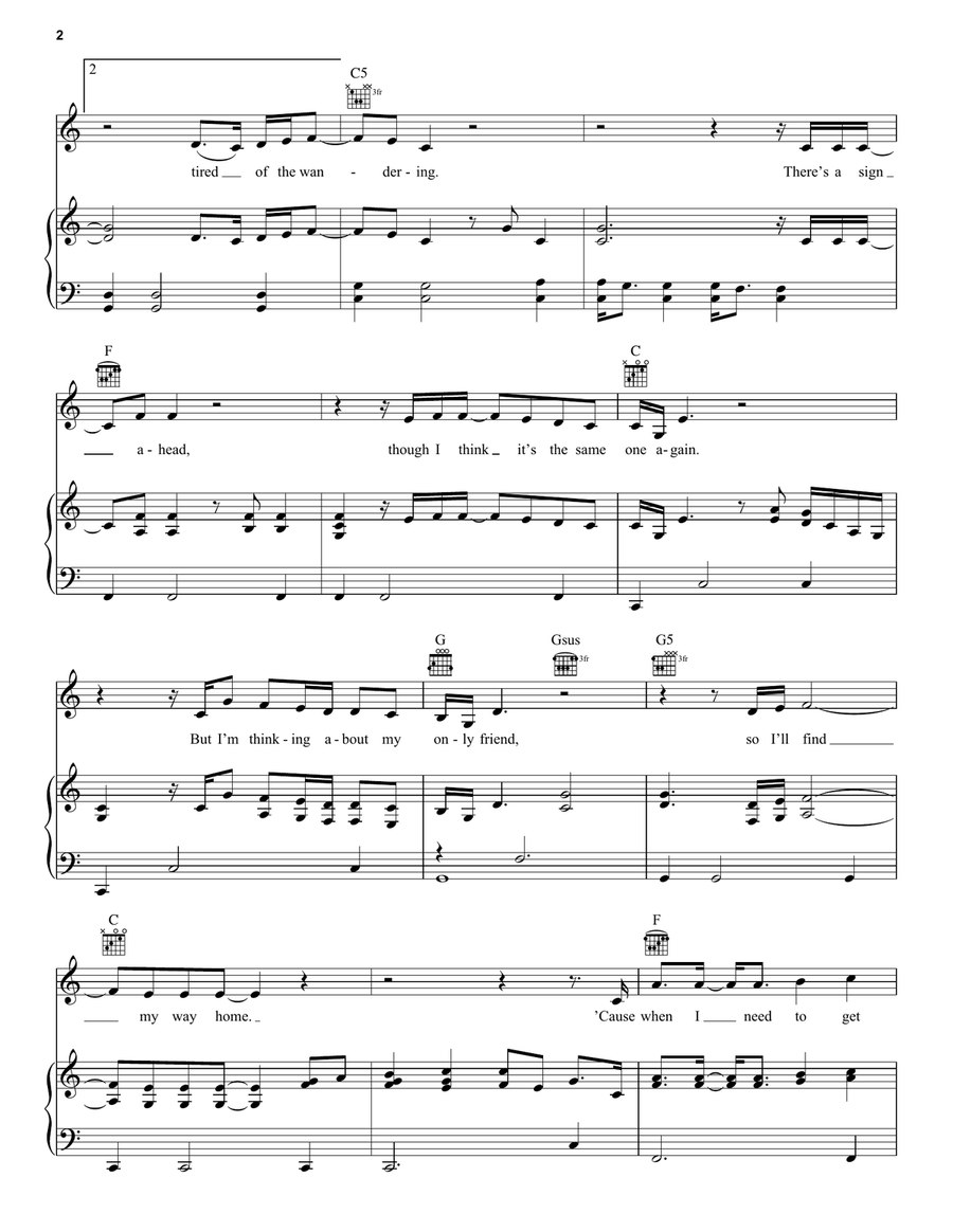 Guiding Light Guiding Light Piano, Vocal, Guitar scores gallery preview page 2