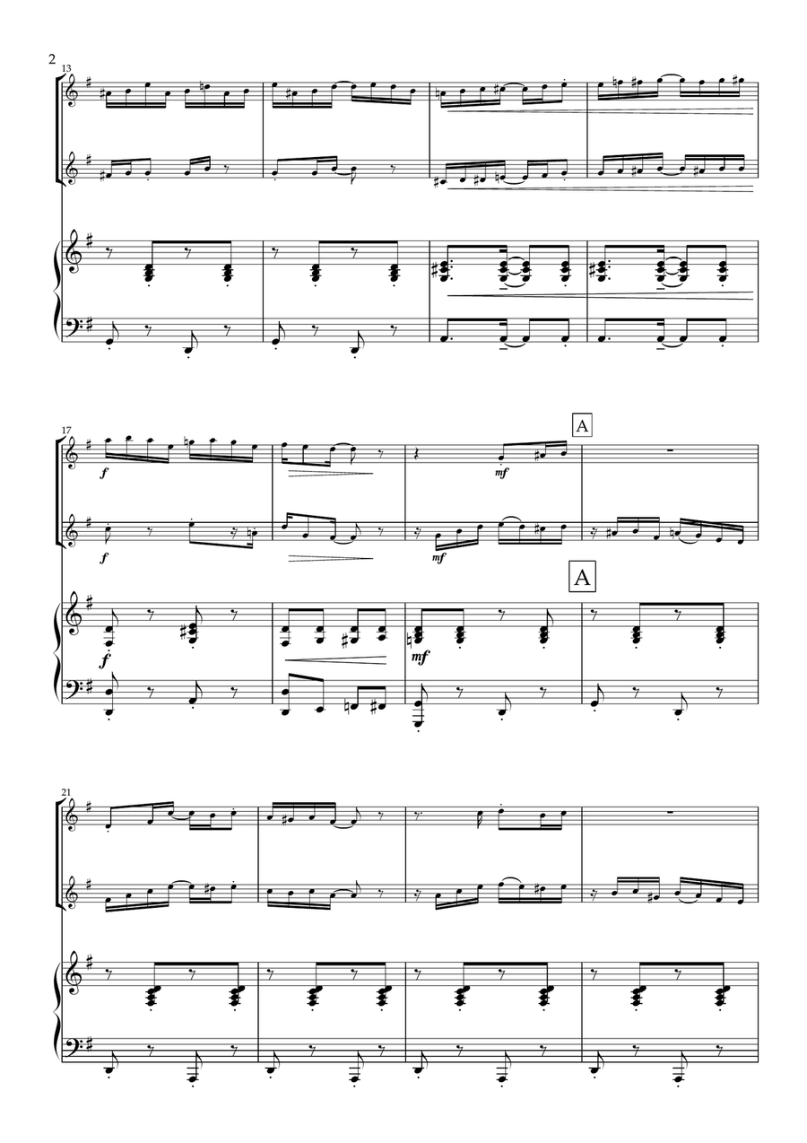 Liberty Rag. For Flute Duet and Piano Flute Duet scores gallery preview page 3
