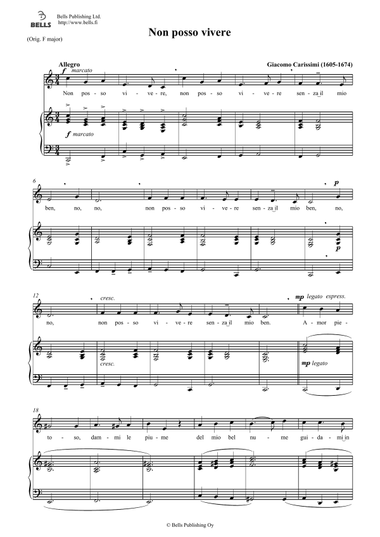 Non posso vivere (C Major)