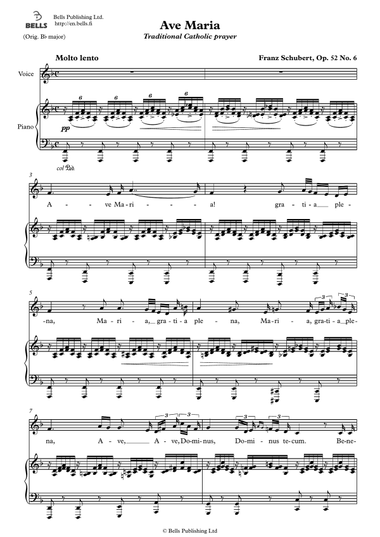 Ave Maria, Op. 52 No. 6 (Latin version) (F Major)