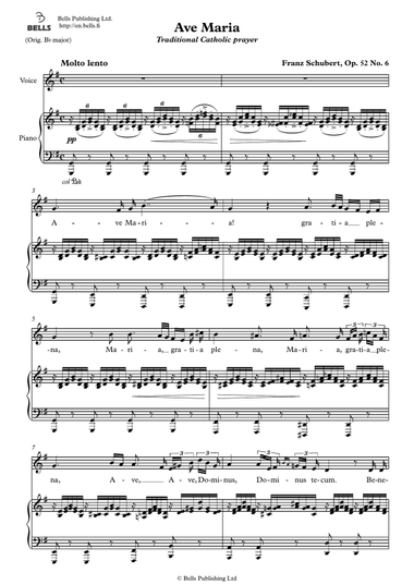 Ave Maria, Op. 52 No. 6 (Latin version) (G Major)