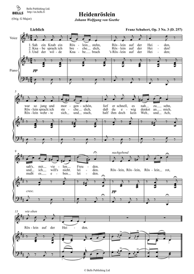Heidenroslein, Op. 3 No. 3 (D. 257) (D Major)