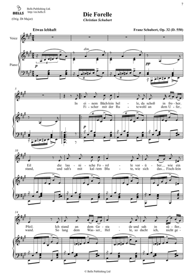 Die Forelle, Op. 32 (D. 550) (A Major)