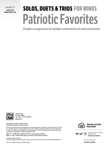Solos, Duets & Trios for Winds: Patriotic Favorites (Alto Saxophone/Baritone Saxophone)