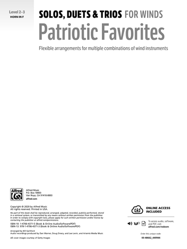 Solos, Duets & Trios for Winds: Patriotic Favorites (Horn in F)