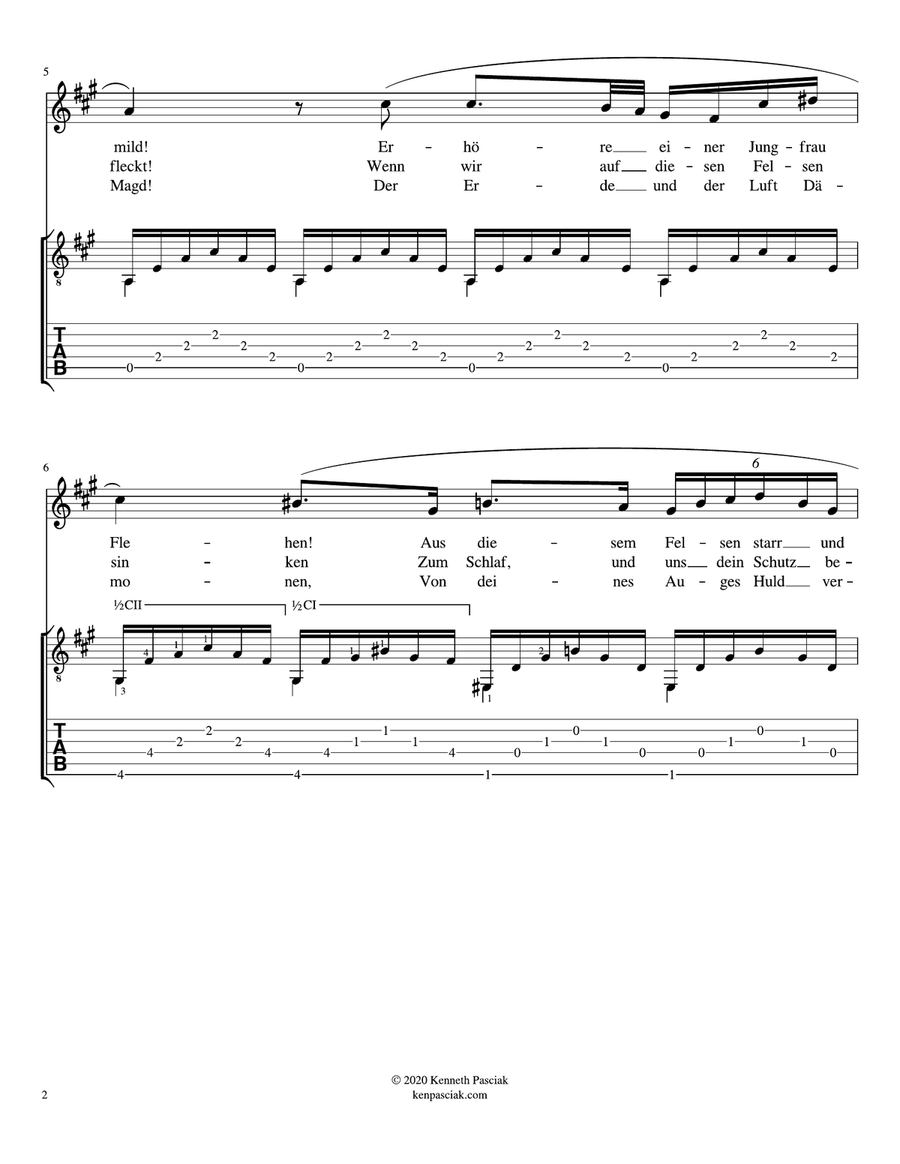 Ave Maria (for Voice and Guitar) Classical Guitar scores gallery preview page 4