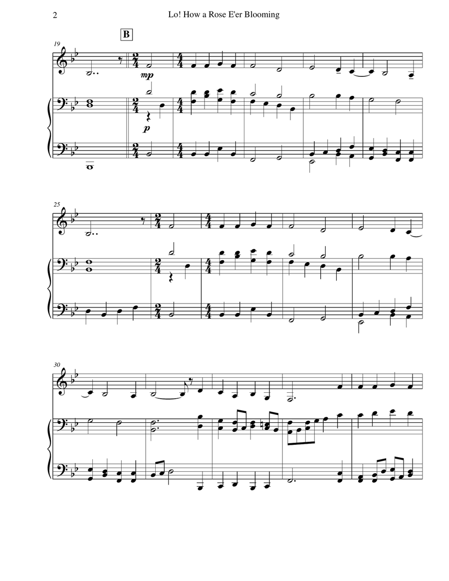 Lo! How a Rose E'er Blooming (Trombone & Piano) Piano scores gallery preview page 4
