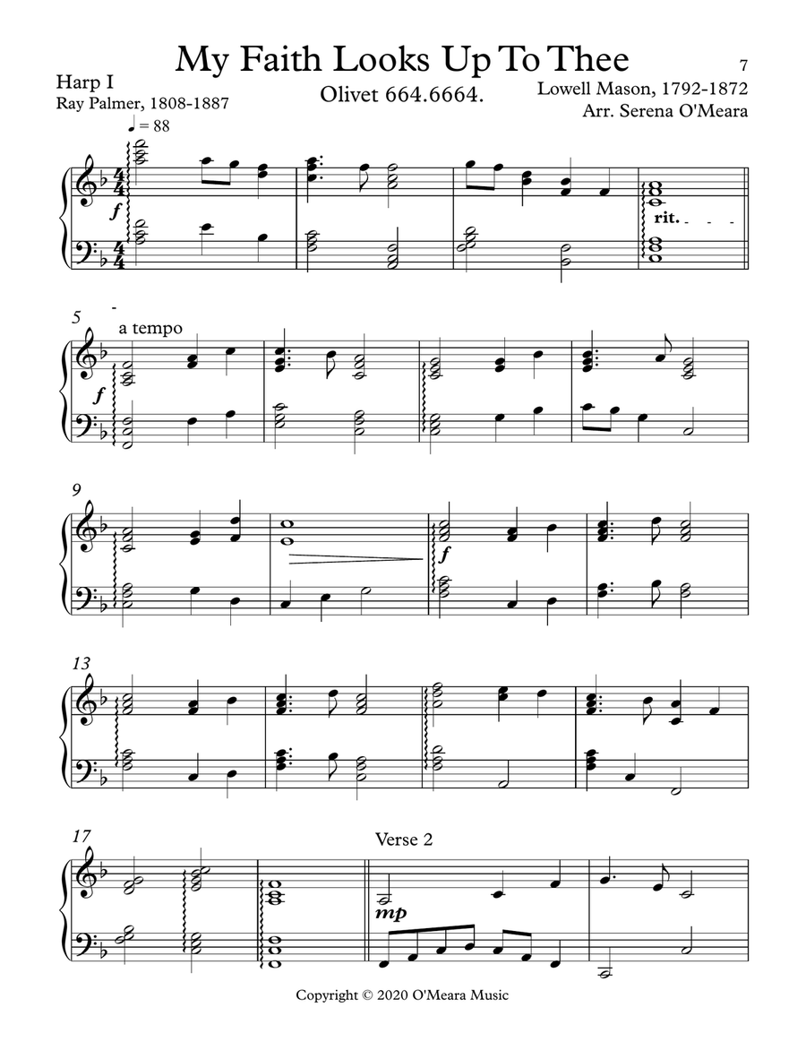 My Faith Looks Up To Thee, Harp I Celtic Harp scores gallery preview page 2