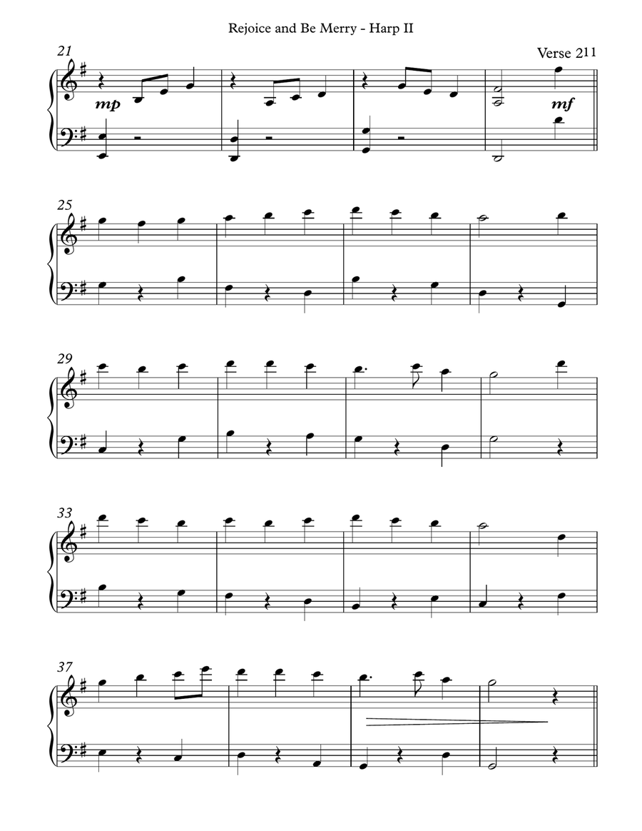 Rejoice and Be Merry, Gallery Carol, Roud V9595, Harp II Celtic Harp scores gallery preview page 3