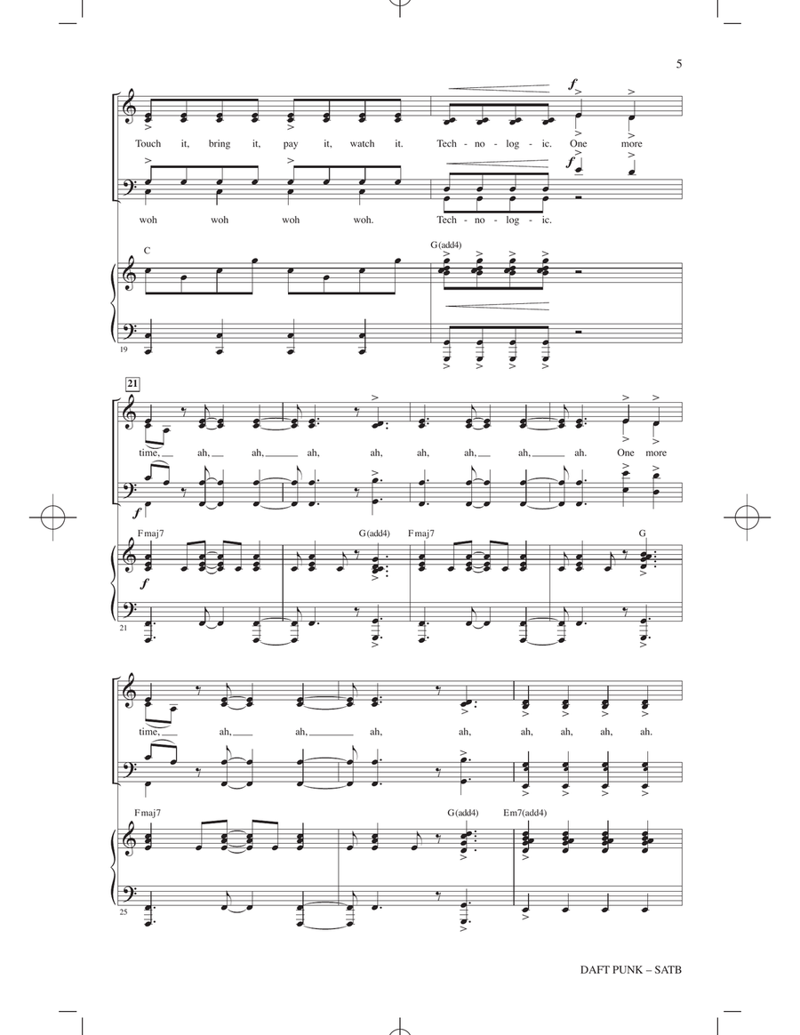 Daft Punk (Choral Medley) (arr. Mark Brymer) 4-Part scores gallery preview page 4
