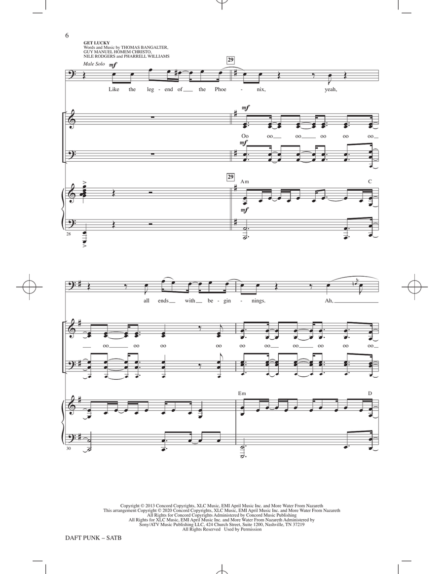 Daft Punk (Choral Medley) (arr. Mark Brymer) 4-Part scores gallery preview page 5