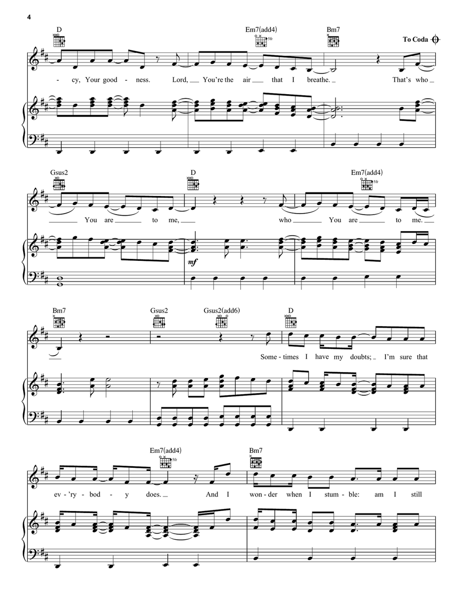 Who You Are To Me (feat. Lady A) Piano, Vocal, Guitar scores gallery preview page 4