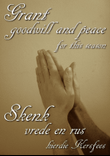 Grant goodwill and peace for this season - Skenk vrede en rus hierdie Kersfees mini preview