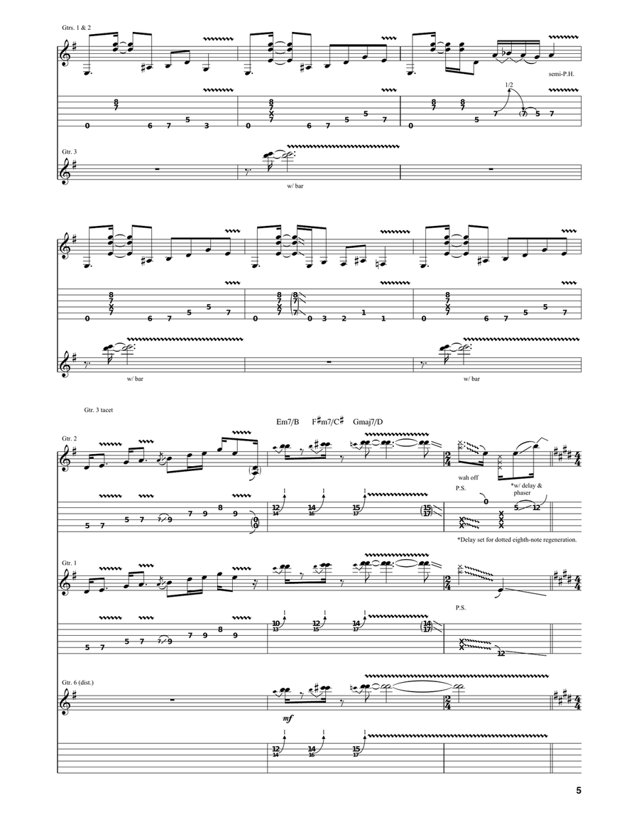 The Crying Machine The Crying Machine Guitar Tablature scores gallery preview page 5