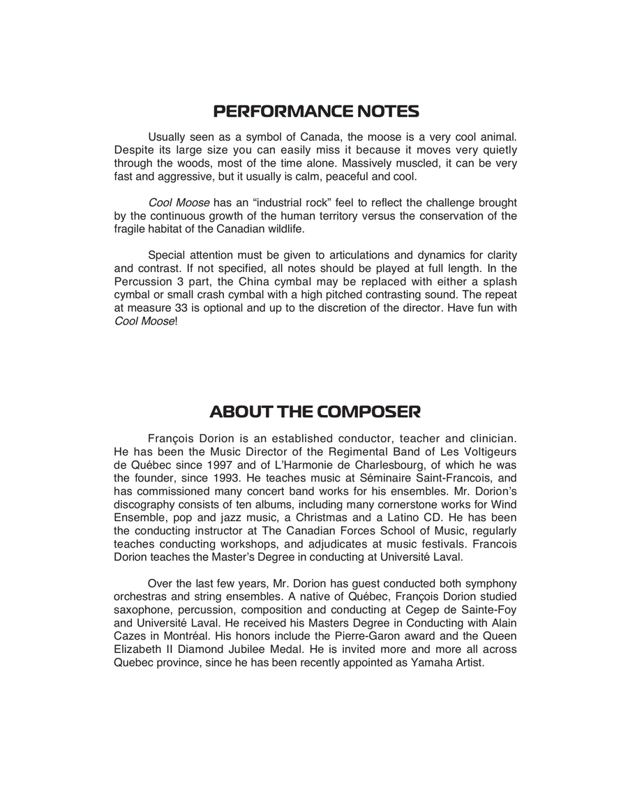 Cool Moose - Conductor Score (Full Score) Concert Band scores gallery preview page 2