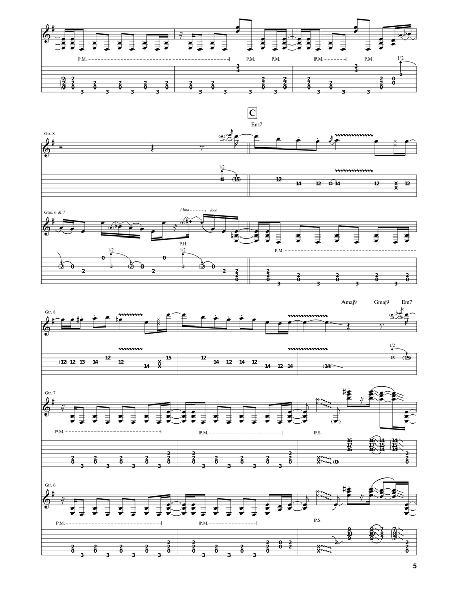 The Audience Is Listening Guitar Tablature scores gallery preview page 5