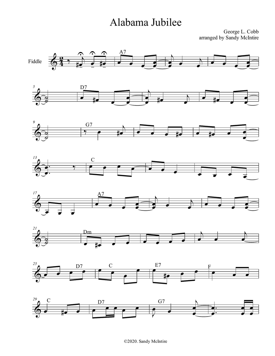 Alabama Jubilee Alabama Jubilee Violin Solo scores gallery preview page 2