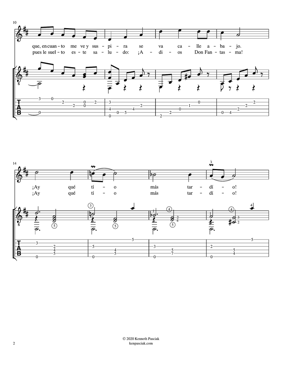 El Majo Timido (for Voice and Guitar) Chamber Music scores gallery preview page 4