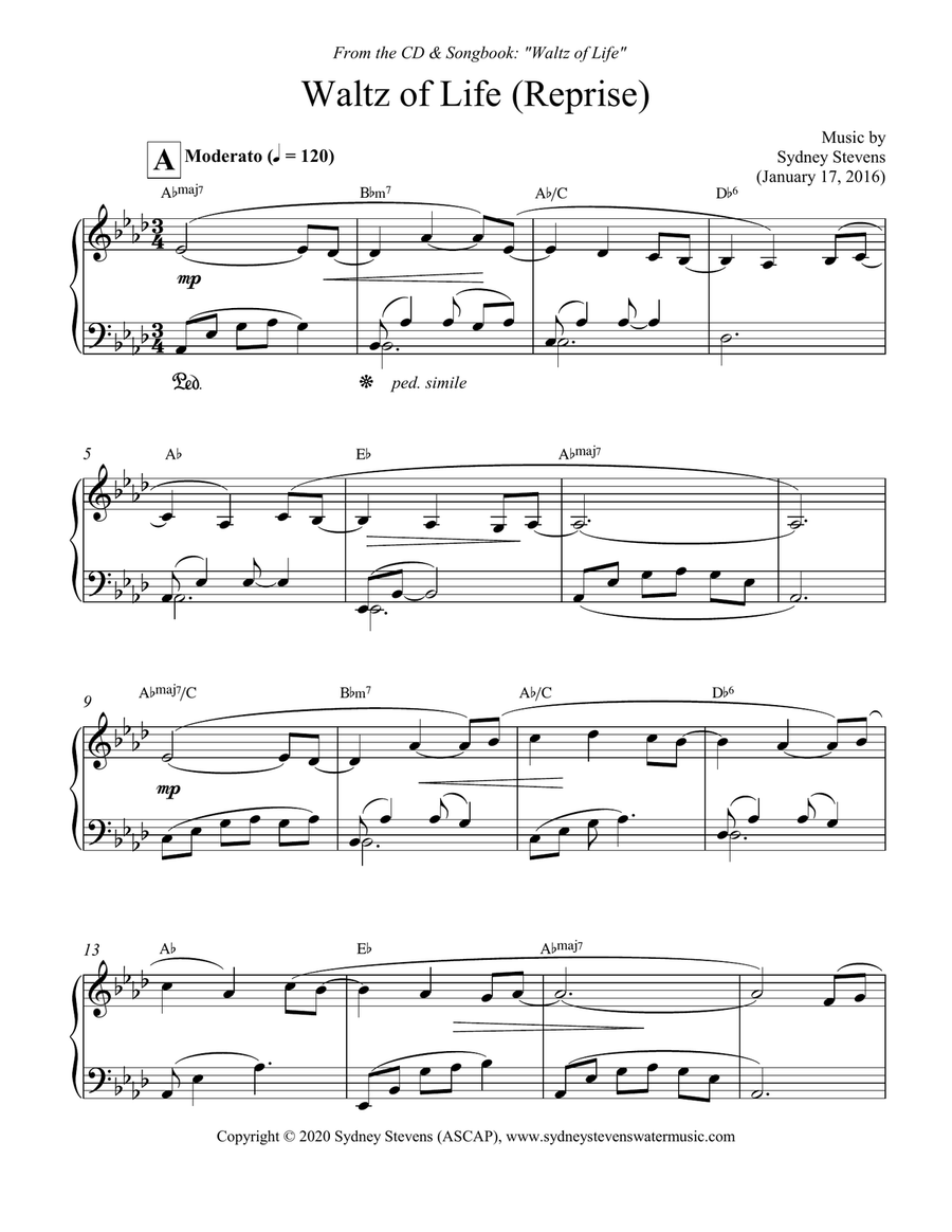Waltz of Life (Reprise) Piano Solo scores gallery preview page 2