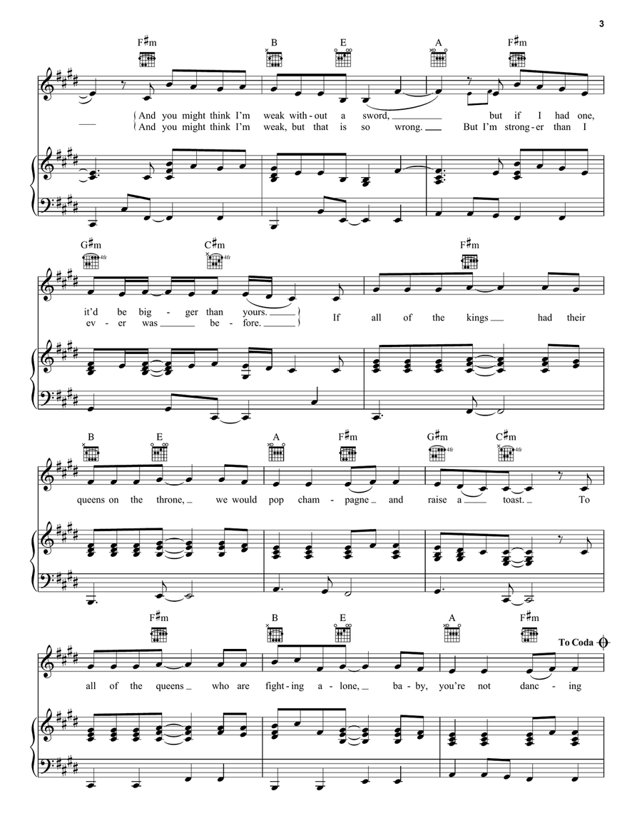 Kings & Queens Kings & Queens Piano, Vocal, Guitar scores gallery preview page 3