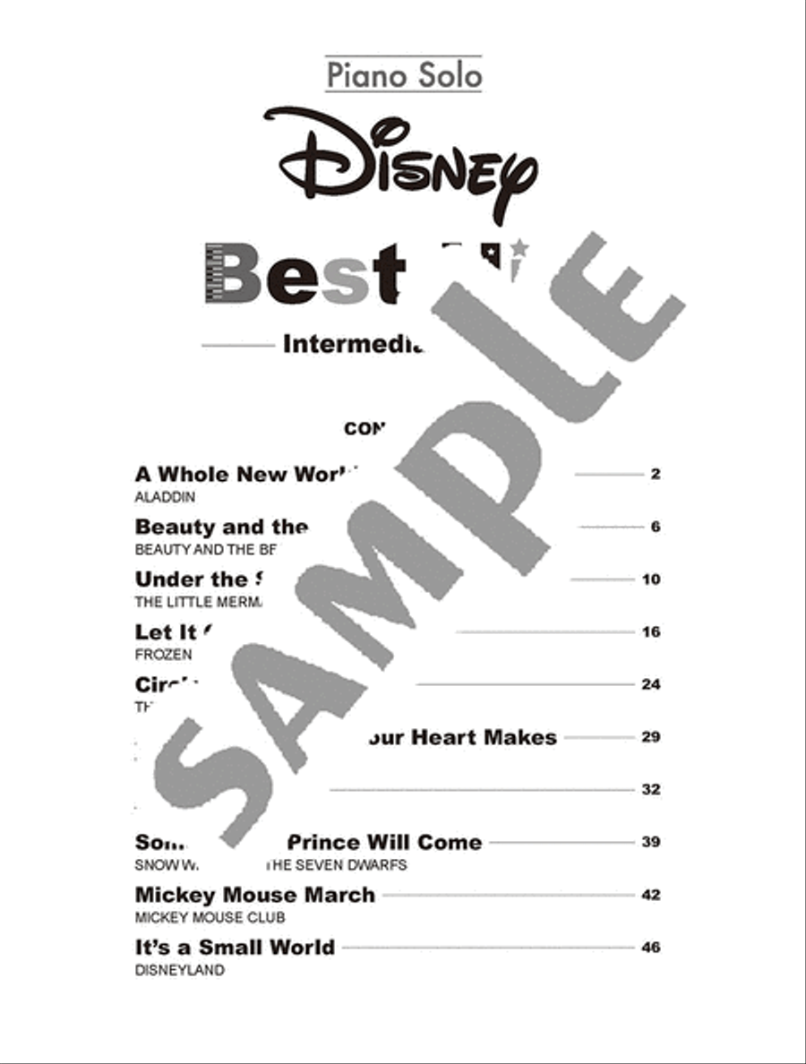 Disney Best Hit 10 Intermediate Level/English Version Voice scores gallery preview page 2